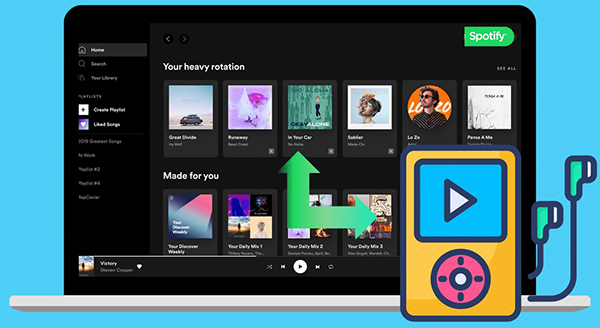 how to put music on mp3 player from spotify